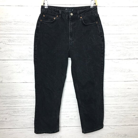 ASOS Jeans Women's Faded Black Ankle Jeans High Rise size 28 length 25" - Picture 1 of 9